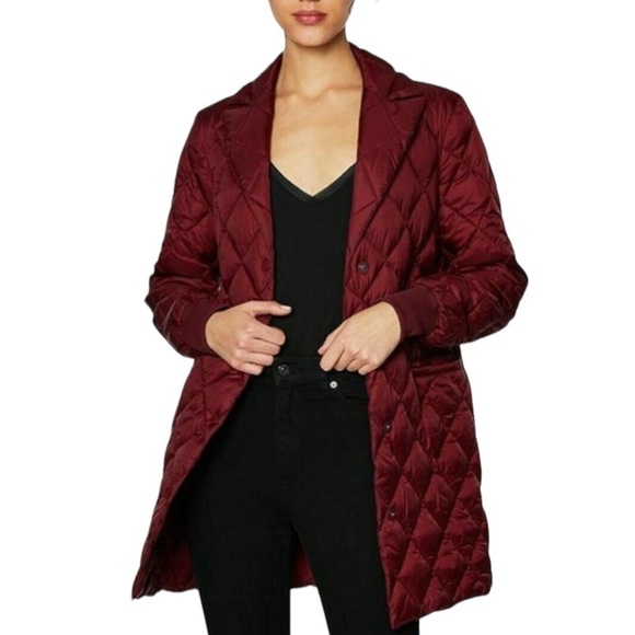 Dawn Levy Coat Jess Berry Red Packable Diamond Quilted Puffer Small - Picture 14 of 14